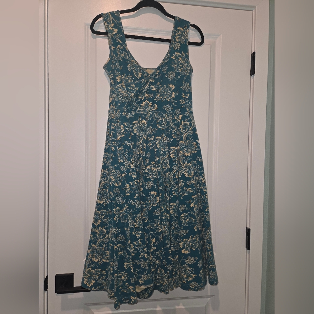 Effie's Heart Floral Teal and Cream Dress